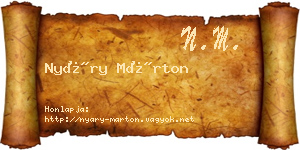 Nyáry Márton névjegykártya