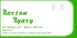 marton nyary business card