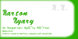 marton nyary business card